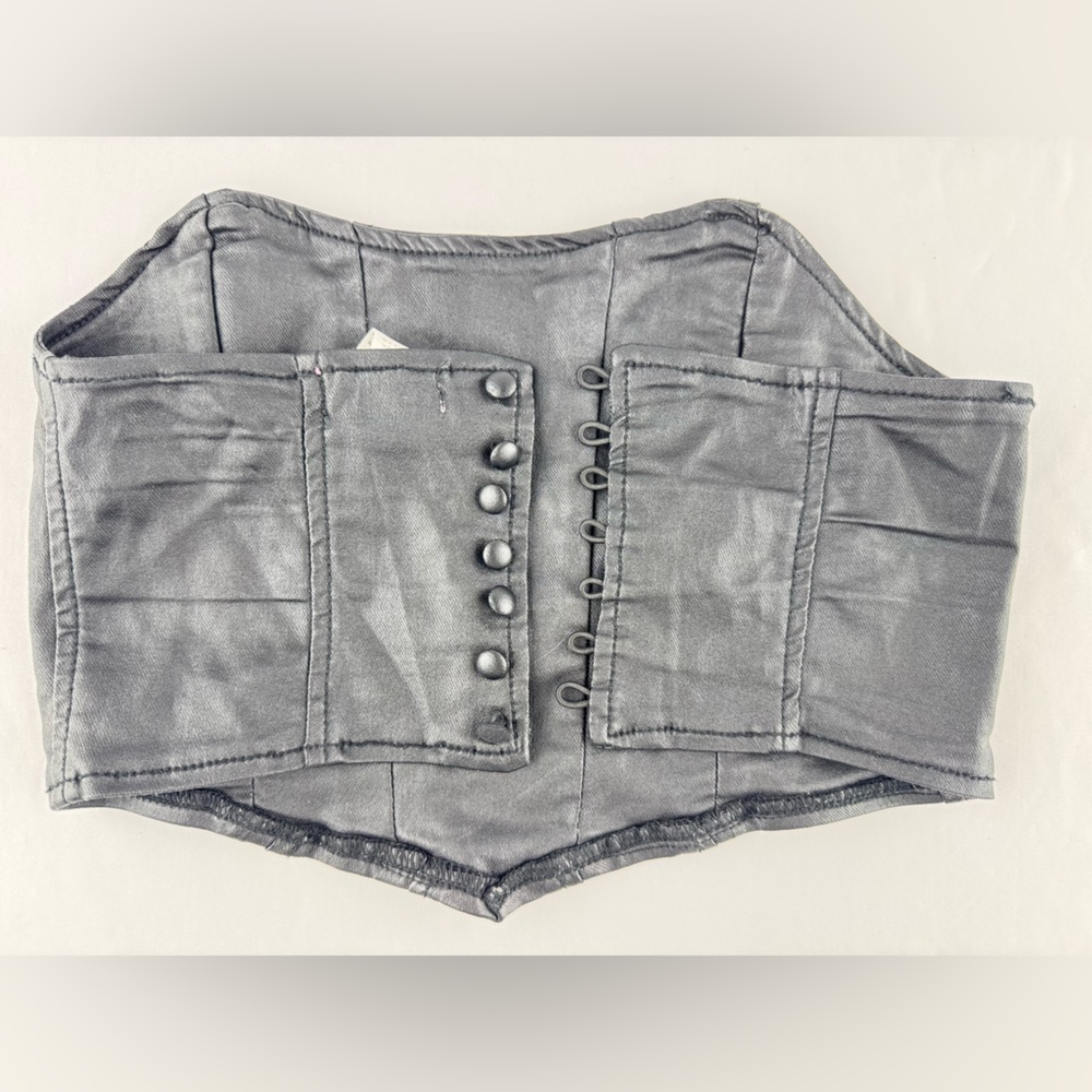 Edikted Black Faux Leather Corset Belt - Picture 3 of 7